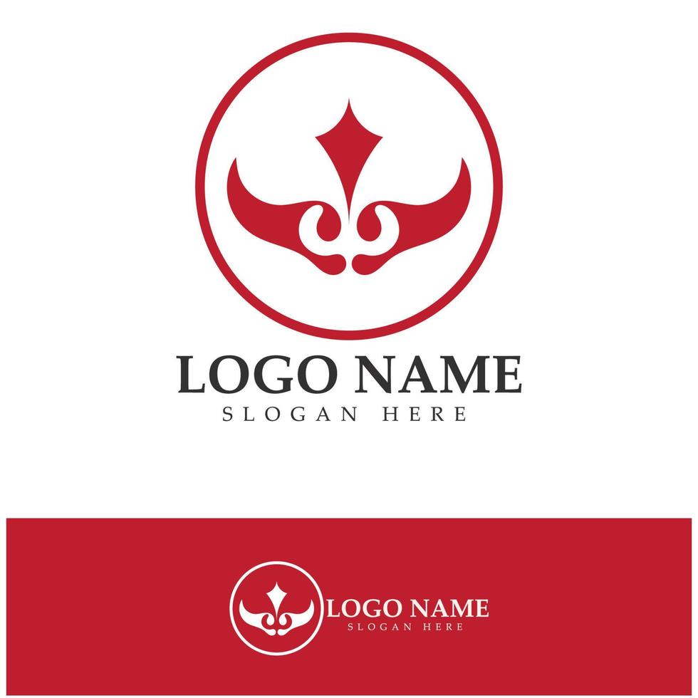 Devil horn vector icon logo design illustration template