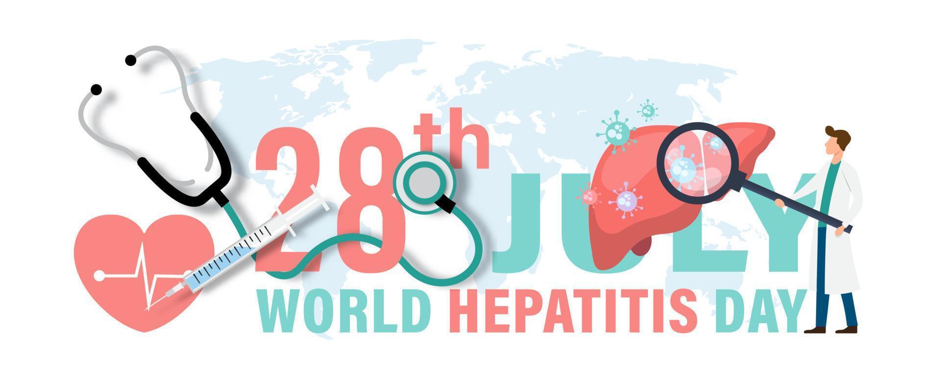 Poster's campaign of world hepatitis day in flat style and banner vector design.