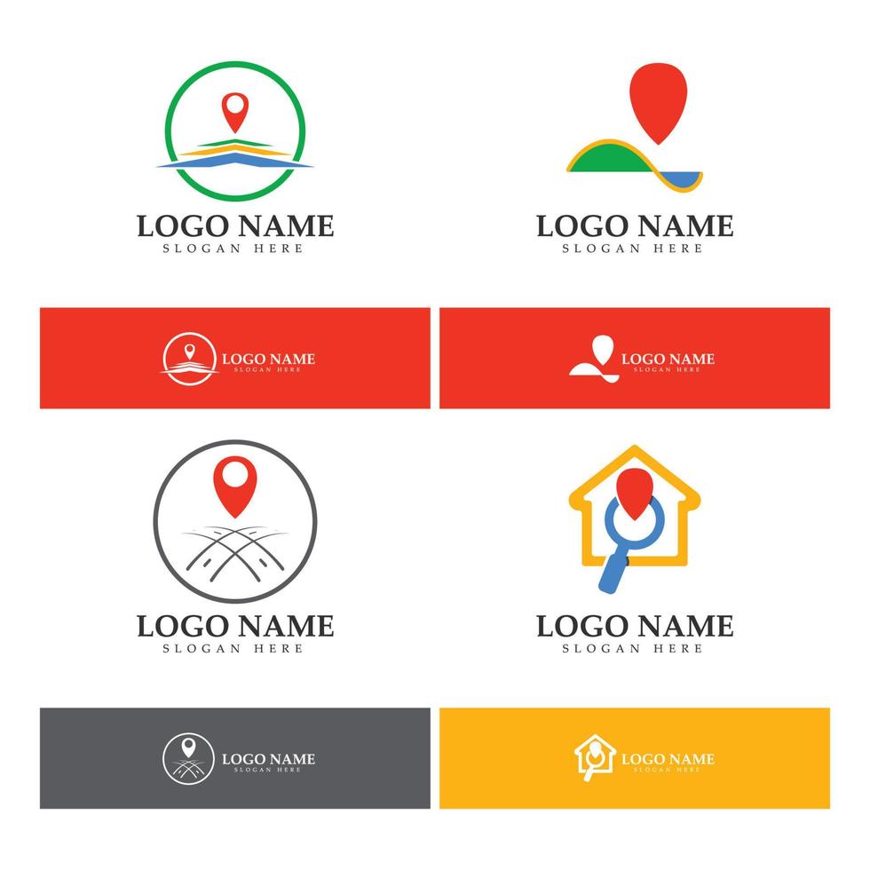 search find pin location maps GPS point logo design modern concept vector illustration