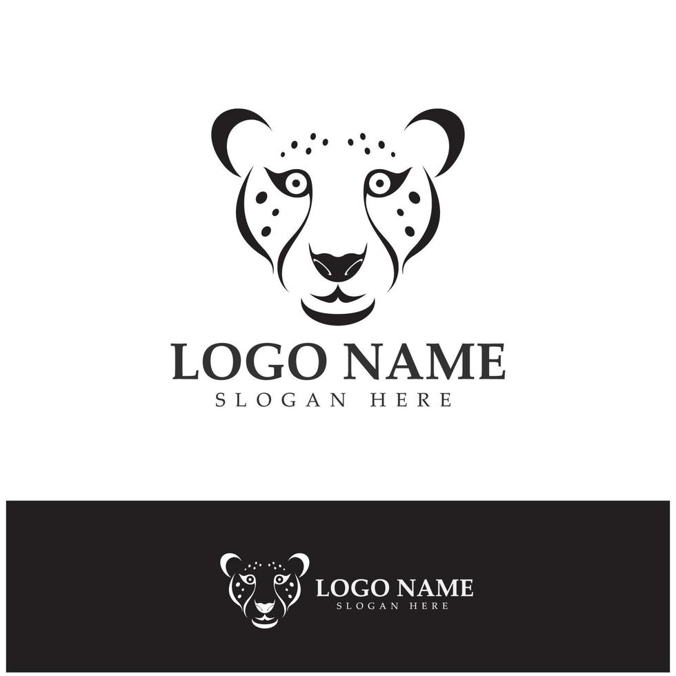 cheetah logo with flat silhouette and color packed with modern concept vector