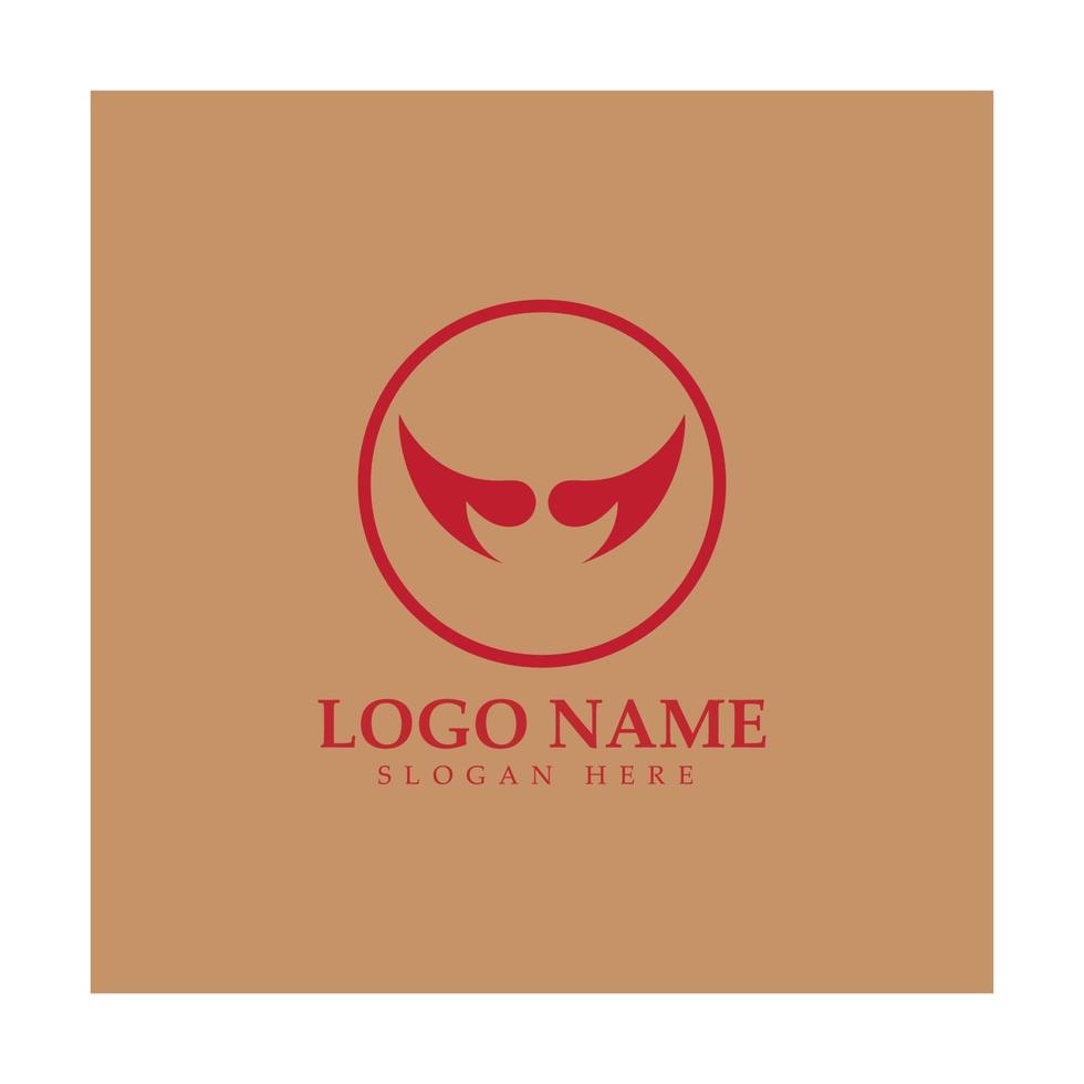 Devil horn vector icon logo design illustration template