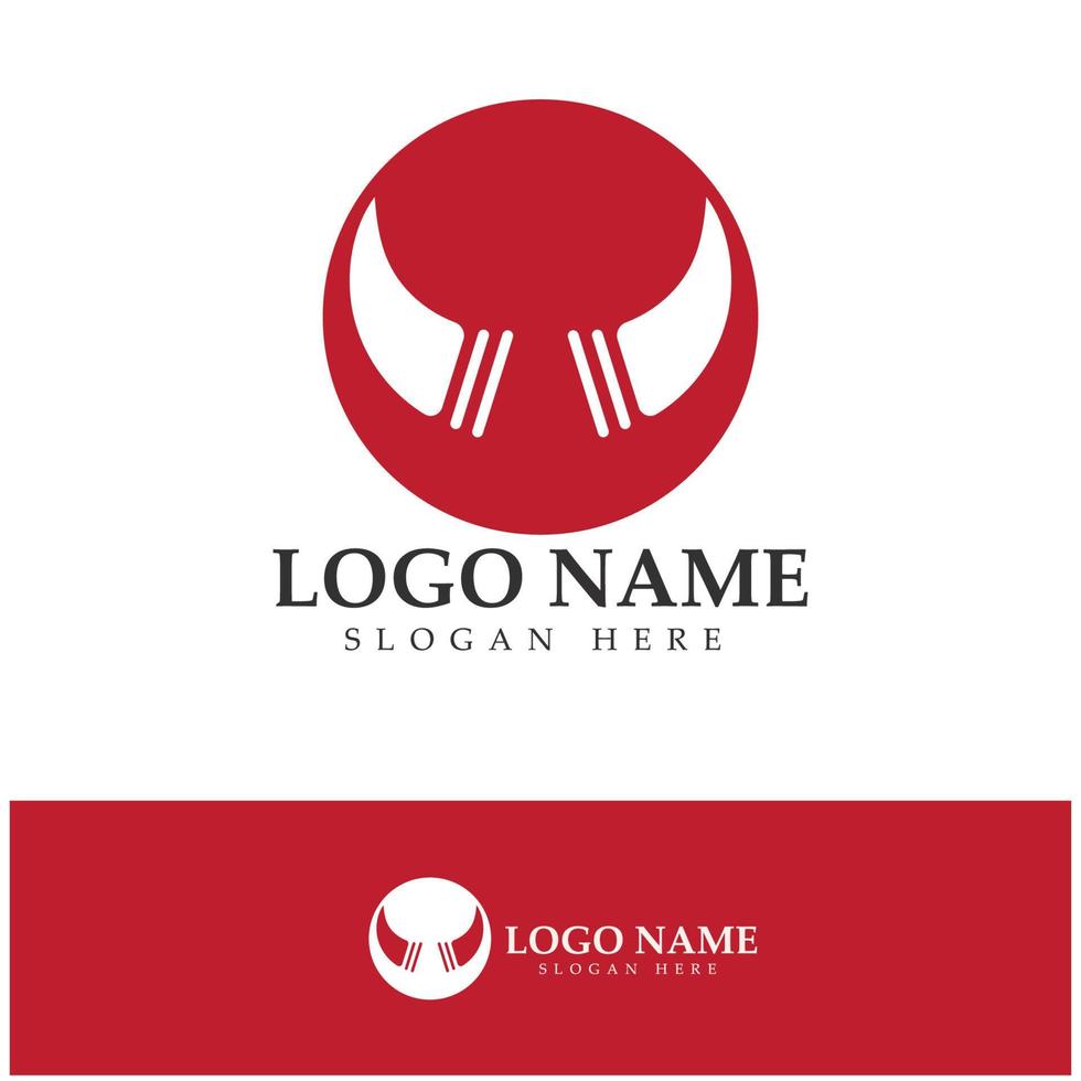 Devil horn vector icon logo design illustration template