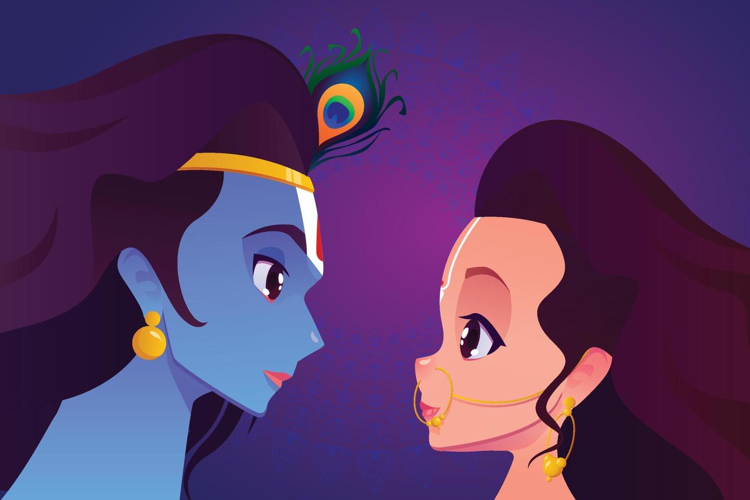 Indian hindu festival of janmashtami celebration vector