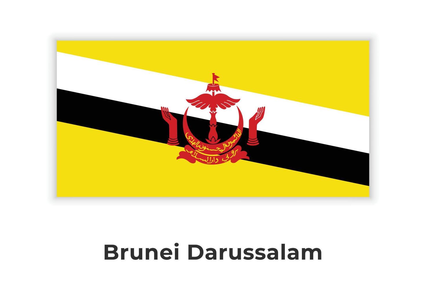 la bandera nacional de brunei darussalam vector