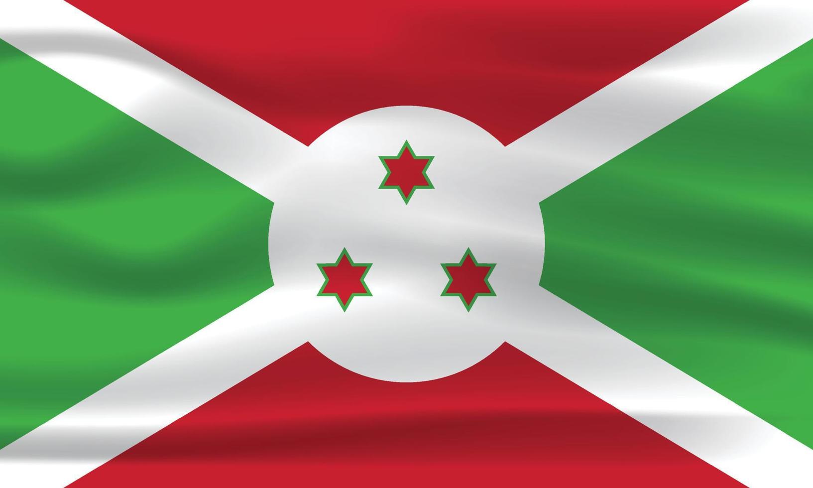 The Realistic National Flag of Burundi vector