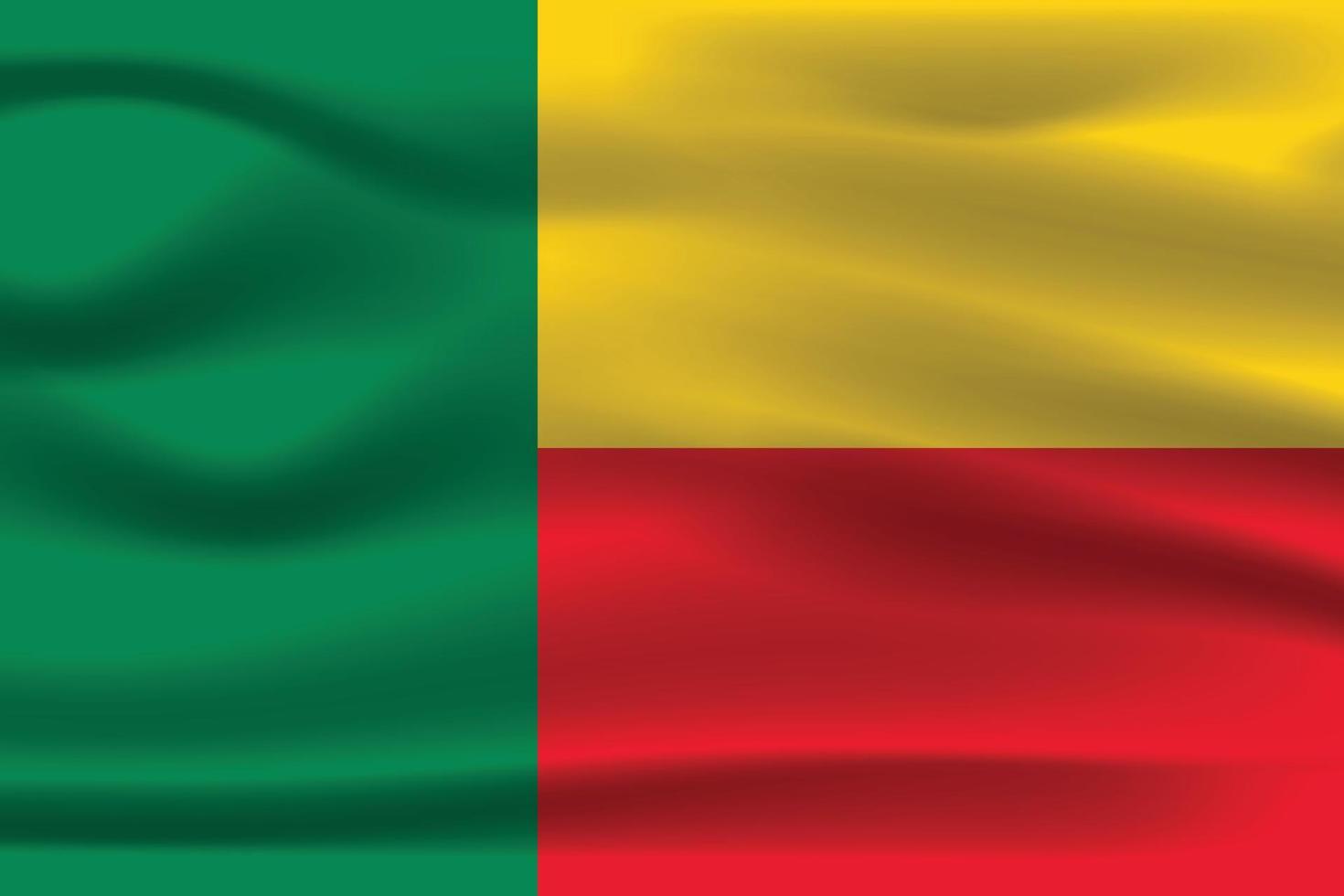 The Realistic National flag of Benin vector