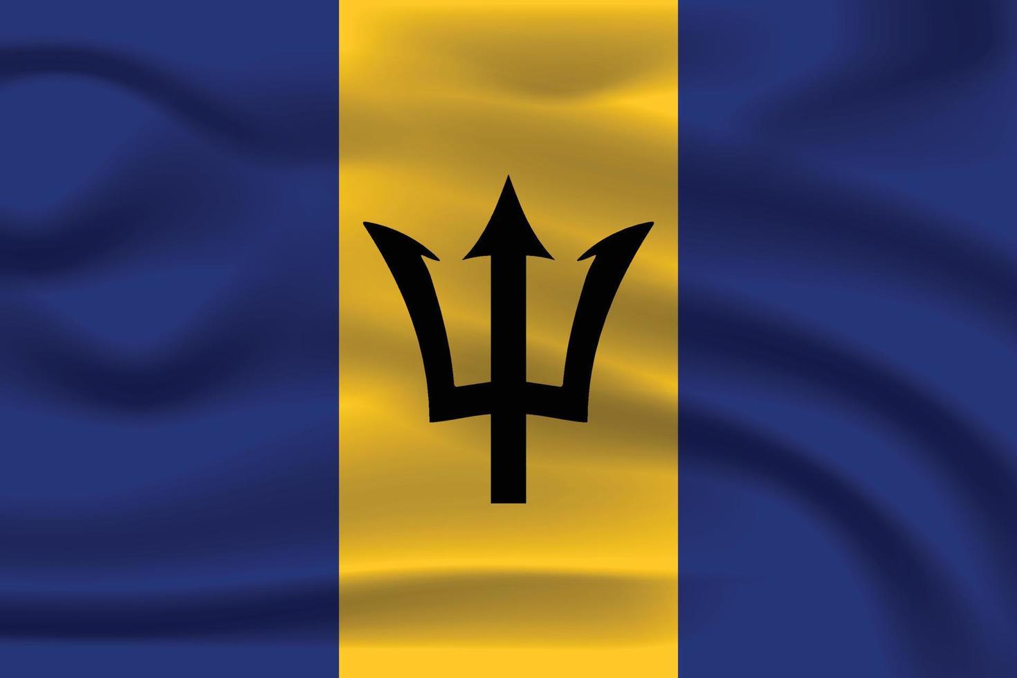 The Realistic National flag of Barbados vector