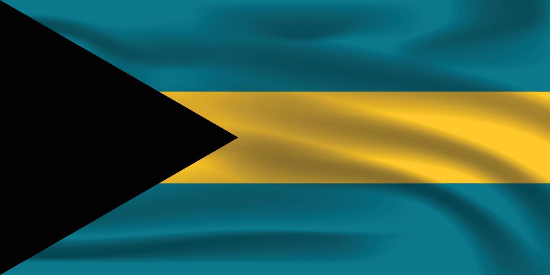 The Realistic National Flag of the Bahamas vector