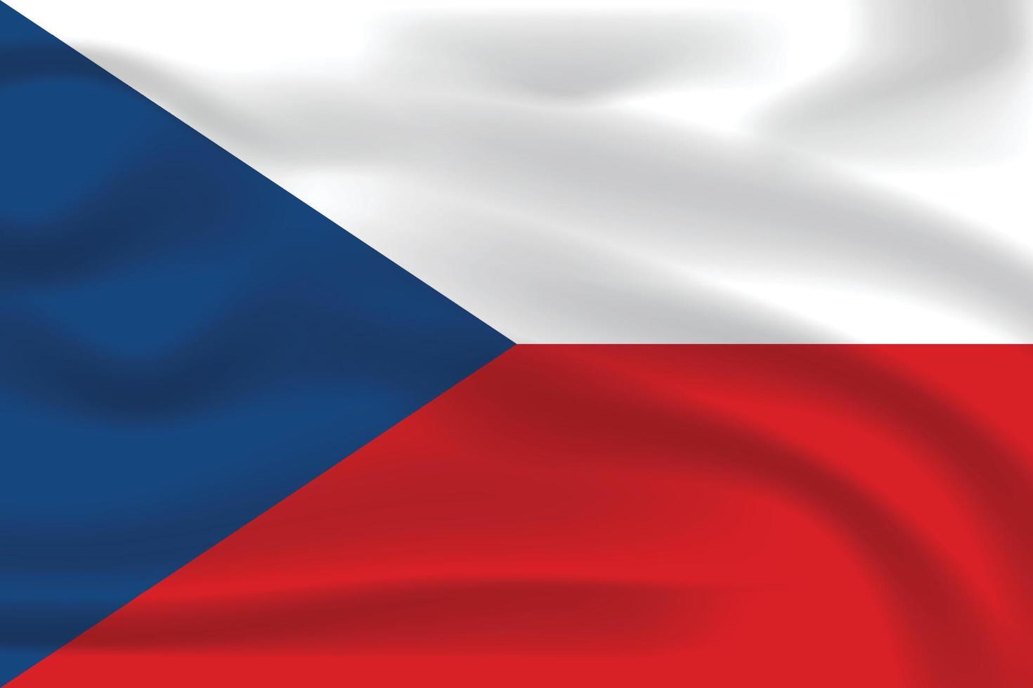 The Realistic National Flag of the Czech Republic vector