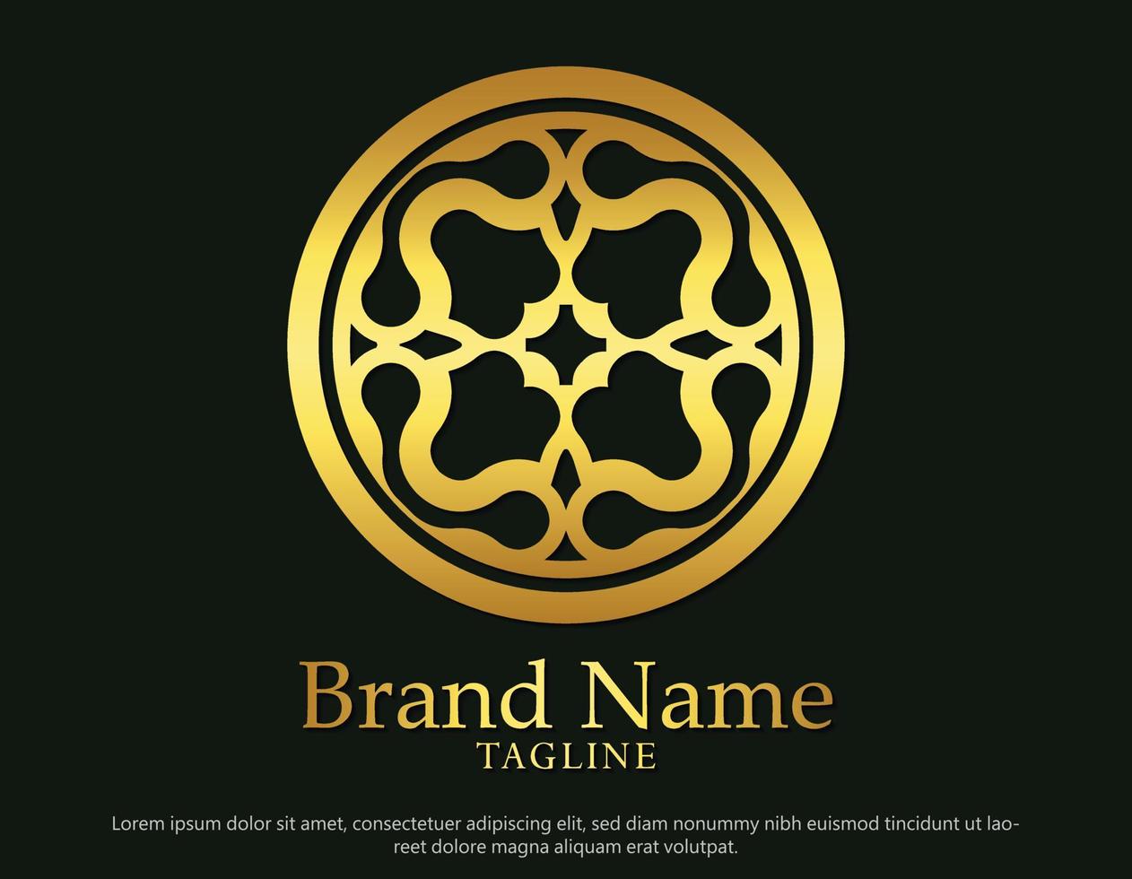 luxury ornament logo line art vector