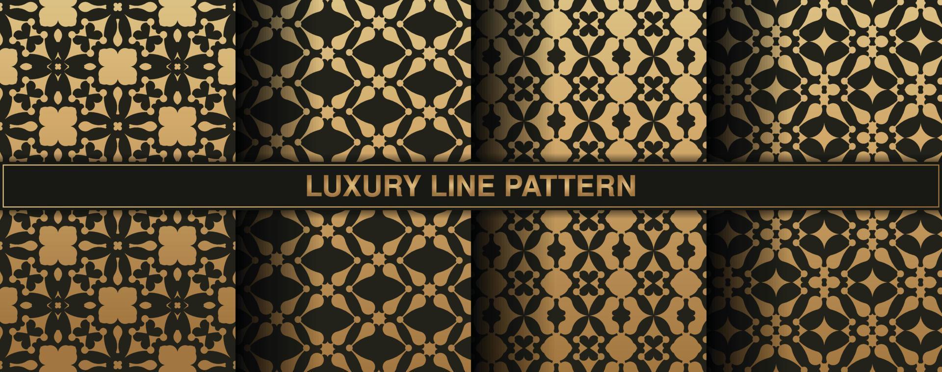 Collection gold and black seamless pattern background vector