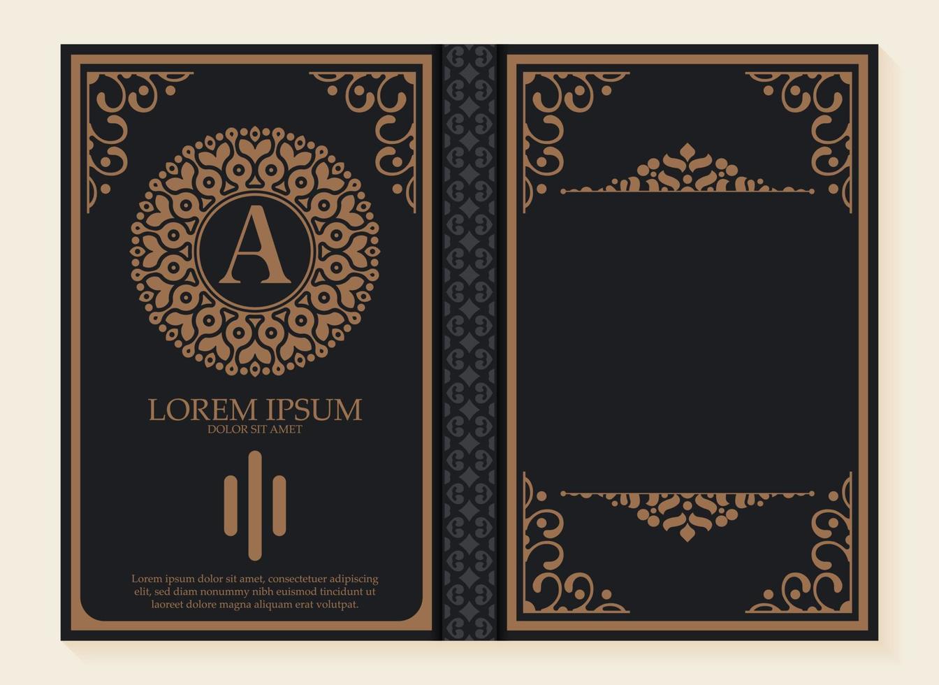 Ornamental book cover design vector