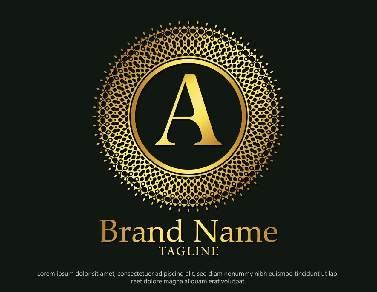 Ornamental luxury letter a logo vector