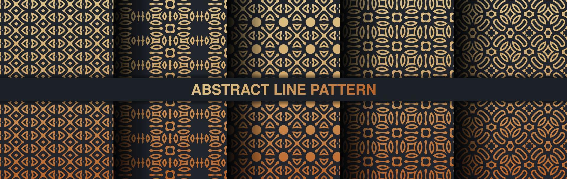 Collection gold and black seamless pattern background vector