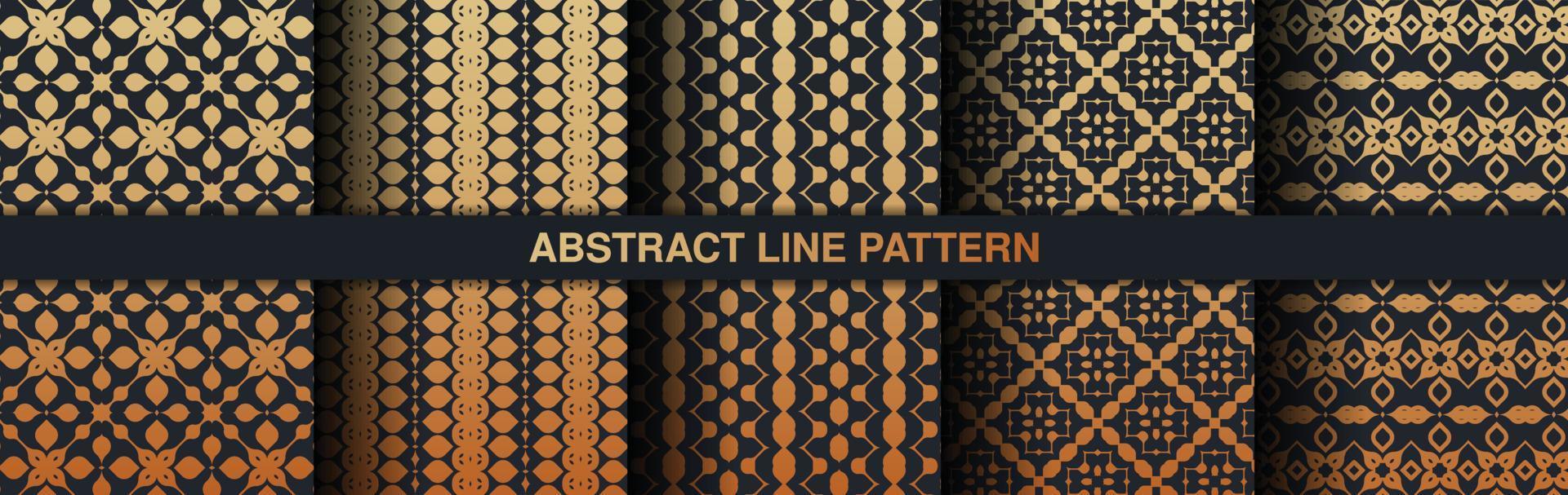 Collection gold and black seamless pattern background vector