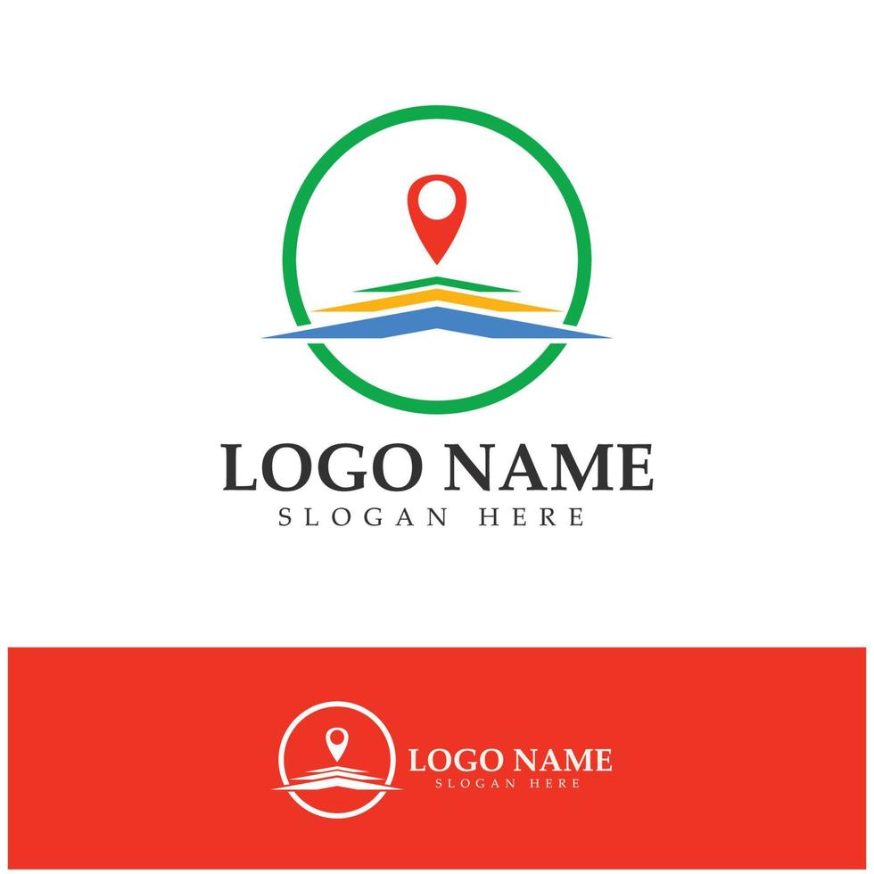 search find pin location maps GPS point logo design modern concept vector illustration