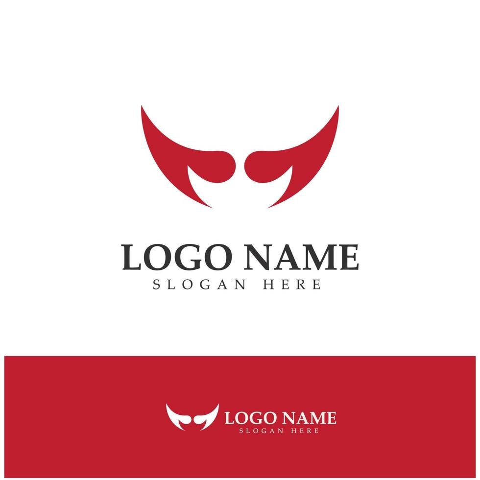 Devil horn vector icon logo design illustration template