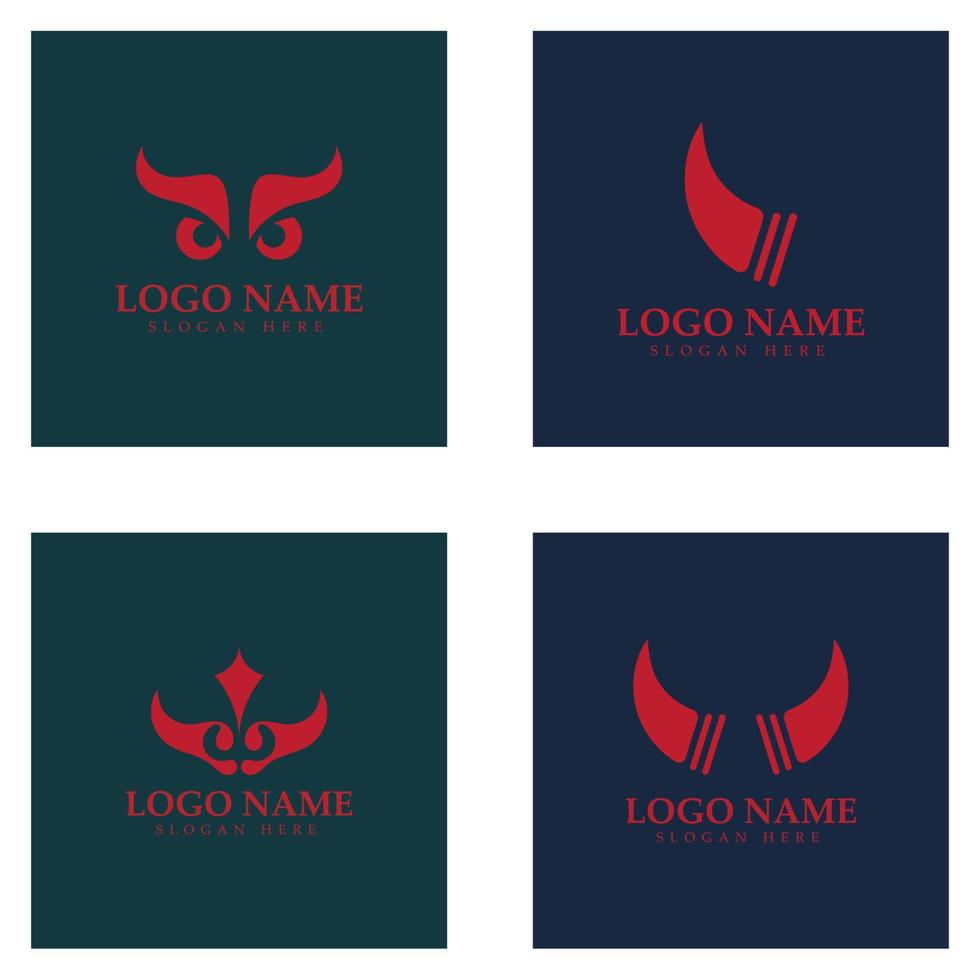 Devil horn vector icon logo design illustration template