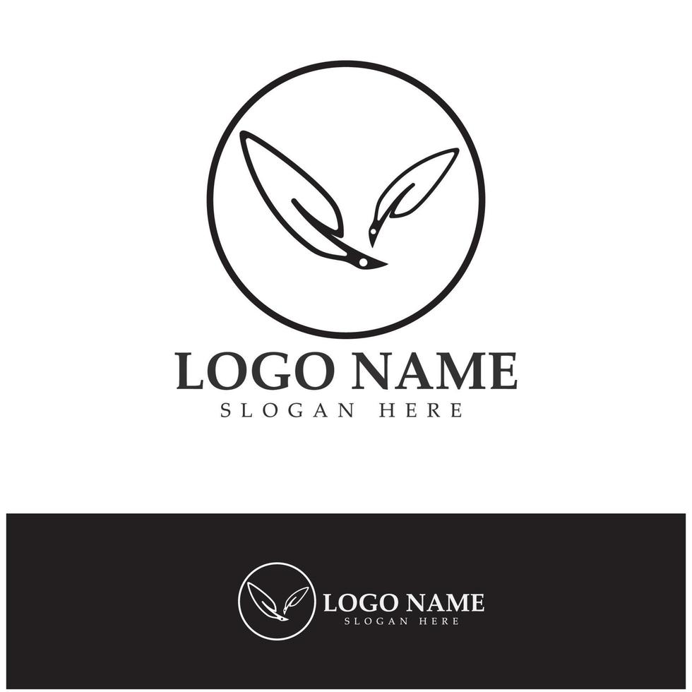 pluma pluma escribir signo logo plantilla aplicación iconos vector