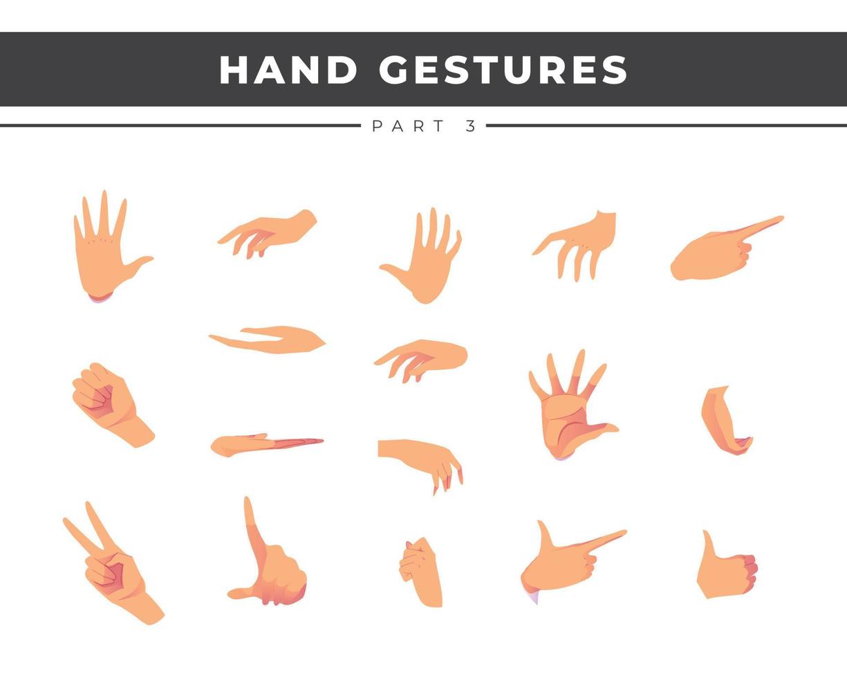 Hand gesture sticker, illustrations set vector