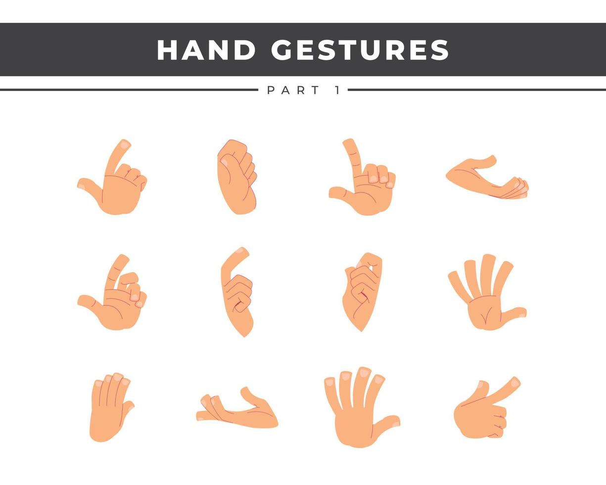 ilustración del conjunto de iconos de gestos con las manos vector