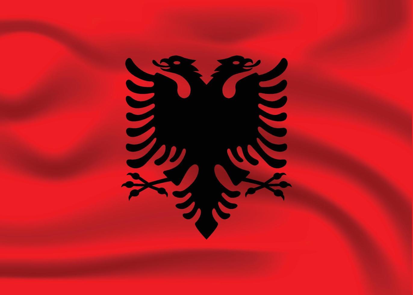 The Realistic National Flag of Albania vector