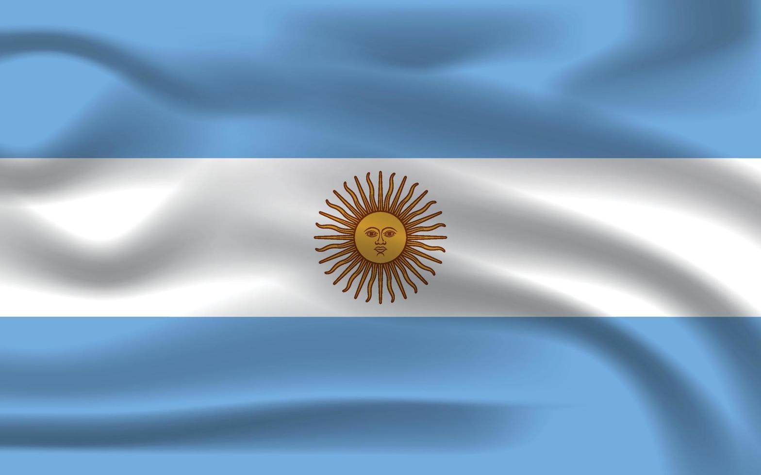 The Realistic National Flag of Argentina vector