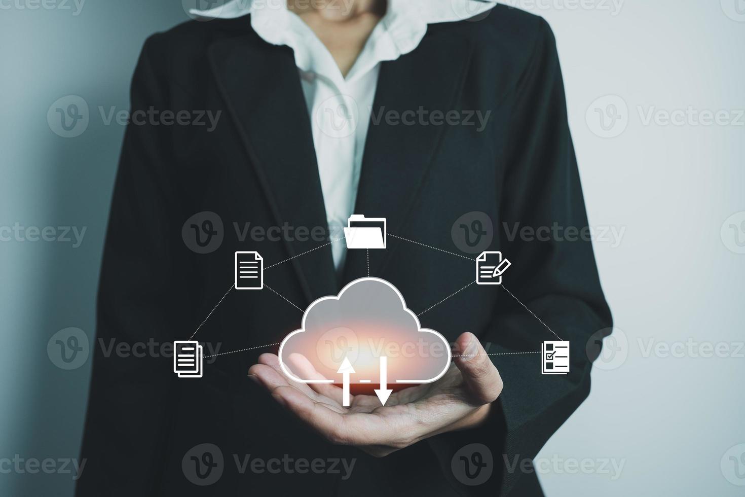 Document Management System DMS, Online document database management, Organization document Organized, automated processes to manage files, ERP enterprise efficient, business technology. photo