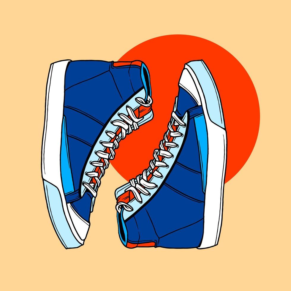 Hand Drawn Sneakers Illustration vector