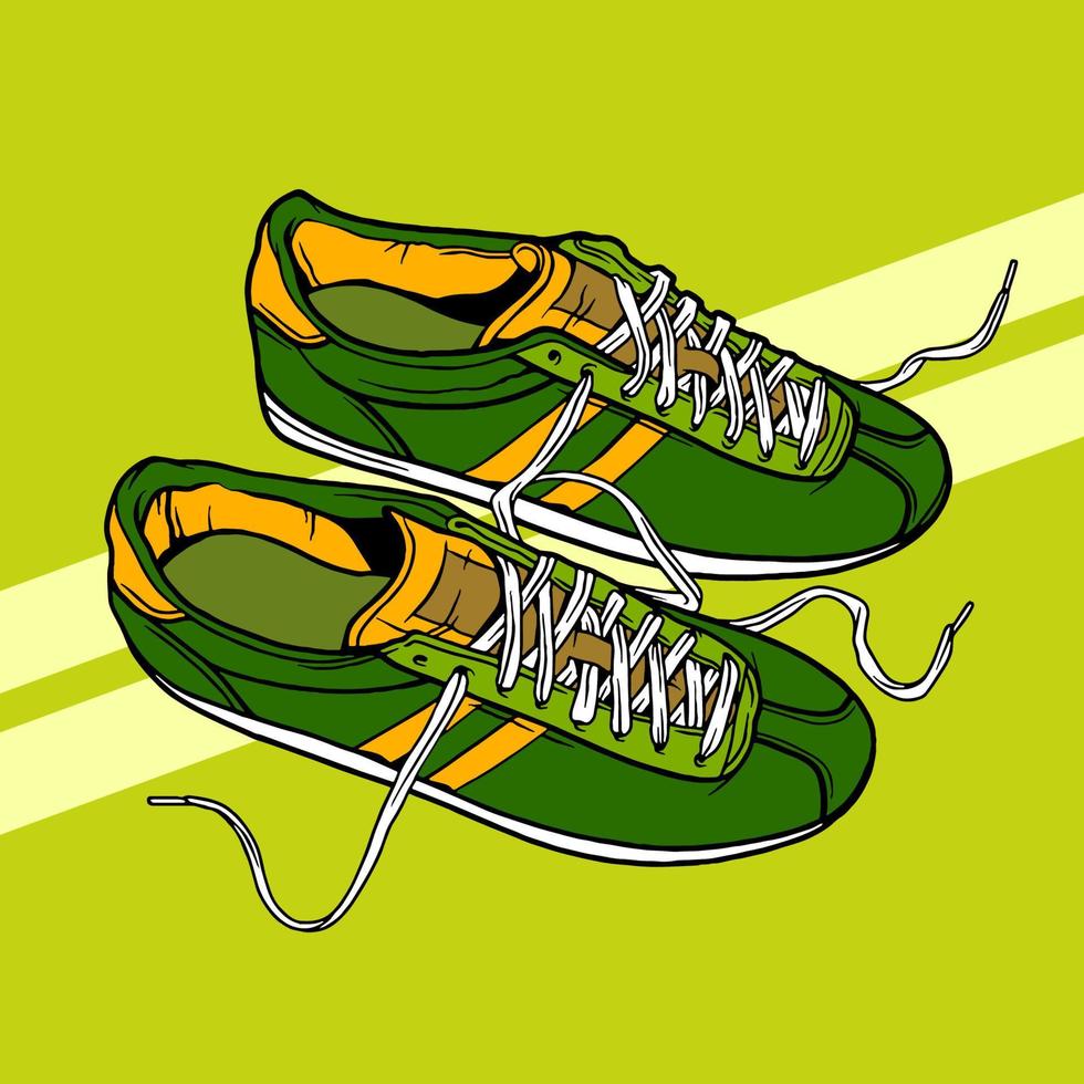 ilustración de zapatillas dibujadas a mano vector