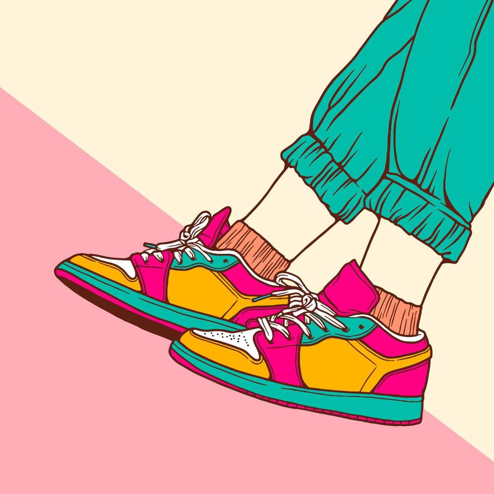 Hand Drawn Sneakers Illustration vector