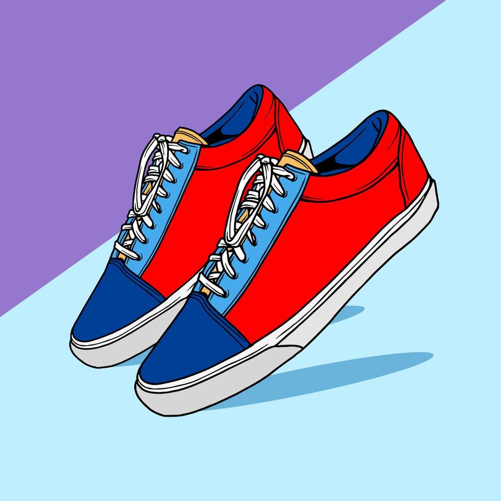 ilustración de zapatillas dibujadas a mano vector