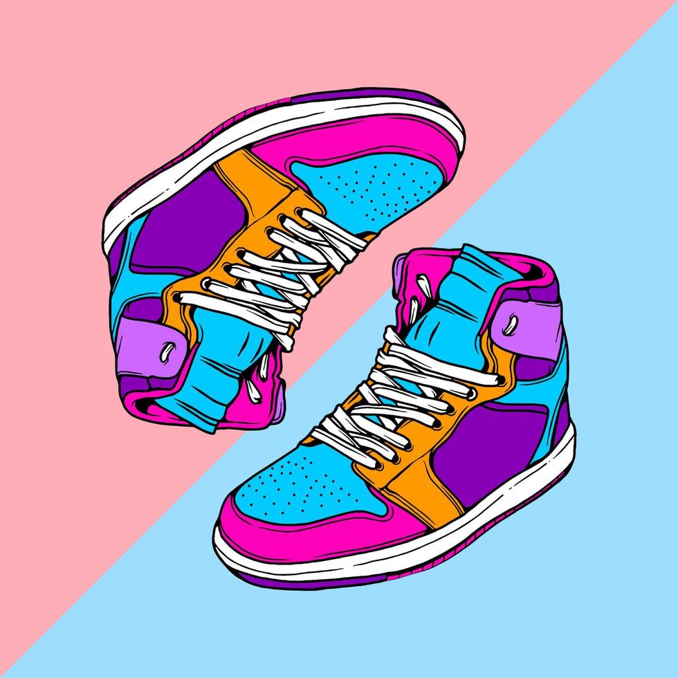 Hand Drawn Sneakers Illustration vector