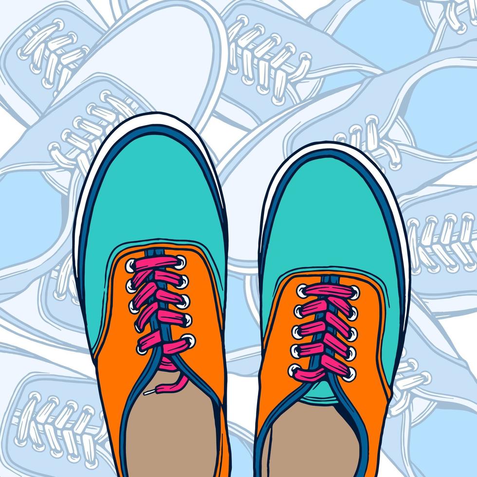 ilustración de zapatillas dibujadas a mano vector