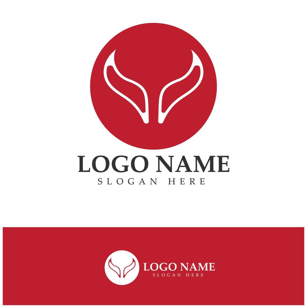 Devil horn vector icon logo design illustration template