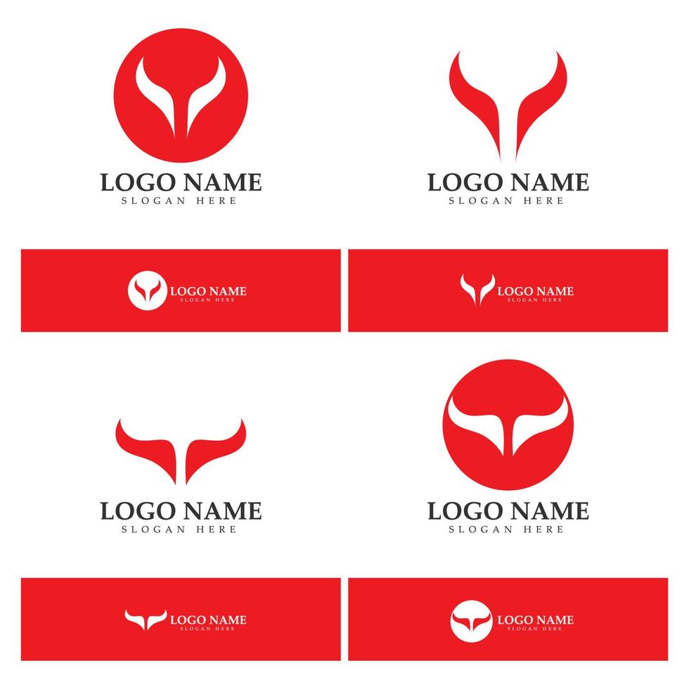 Devil horn vector icon logo design illustration template