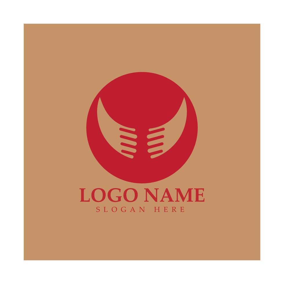 Devil horn vector icon logo design illustration template