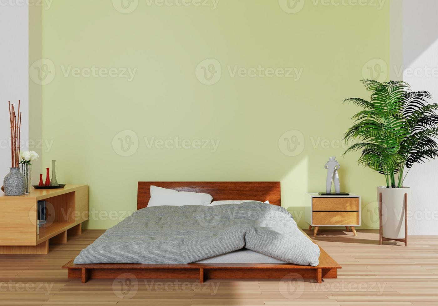 minimal interior style poster Mock up the living room wall in white with modern sofa and decorations in the living room.  copy space. 3D rendering. photo