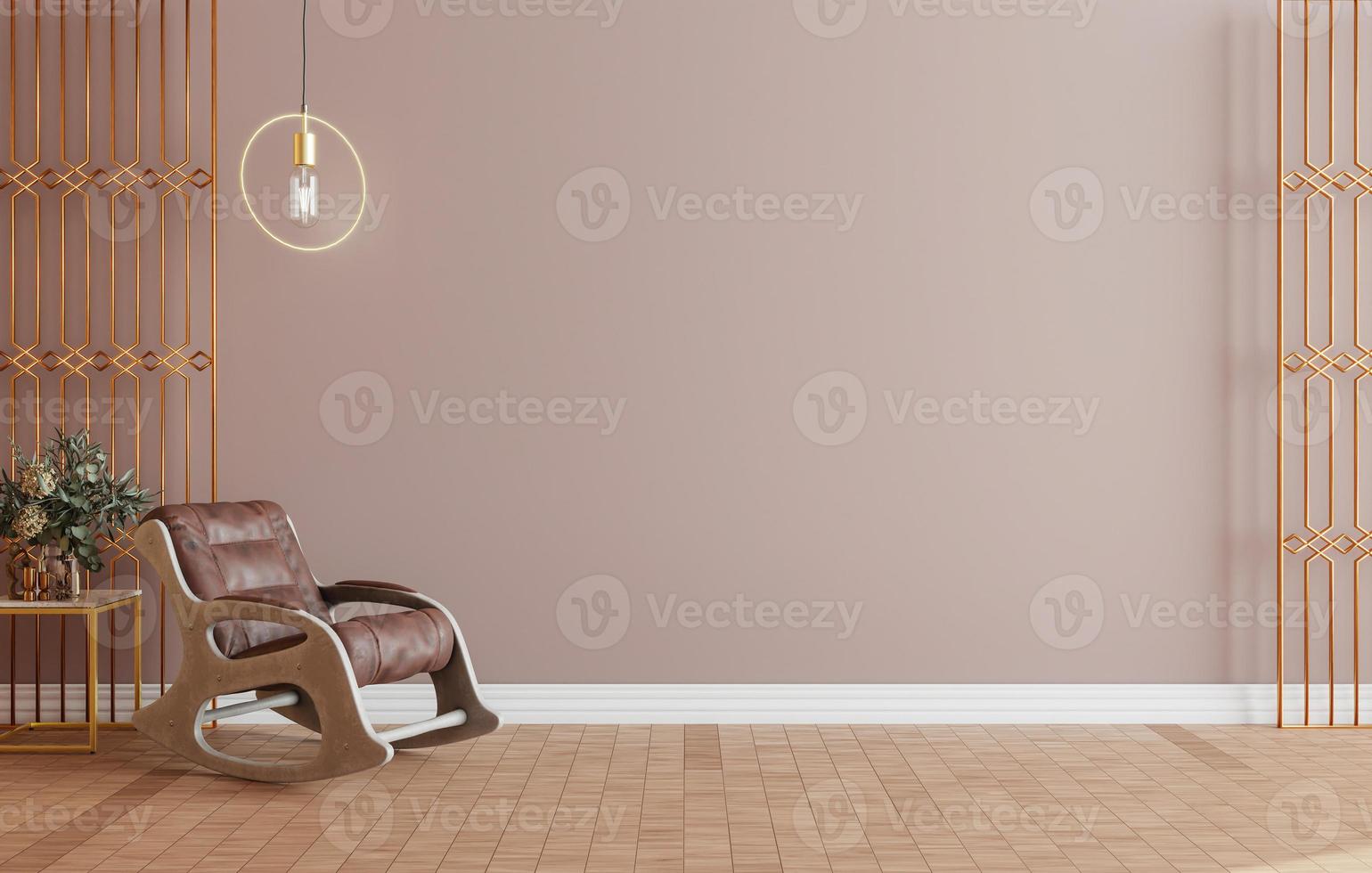 minimal interior style poster Mock up the living room wall with modern sofa and decorations in the living room.  copy space. 3D rendering. photo