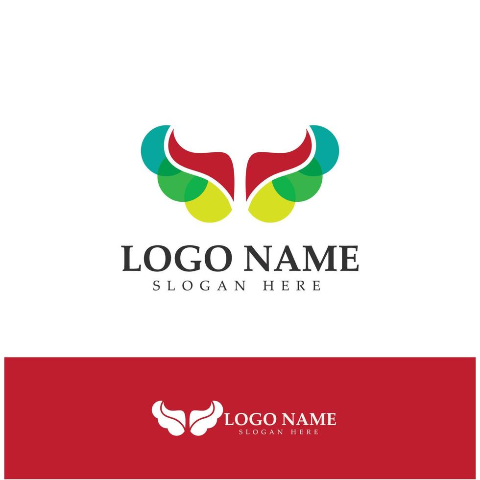 Devil horn vector icon logo design illustration template