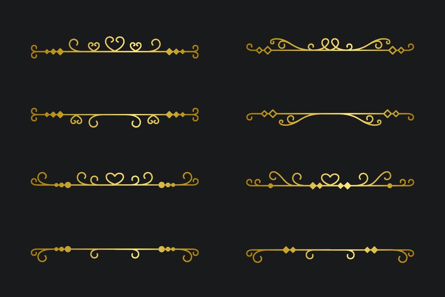 Set of simple divider line frame border in luxury design. Divider line or text sparator for greeting card, poster, brochure, or invitation design vector