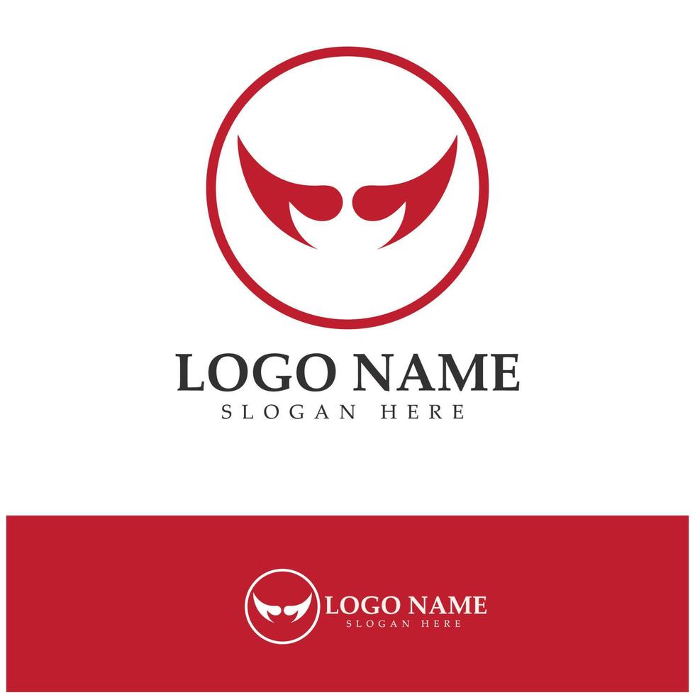 Devil horn vector icon logo design illustration template