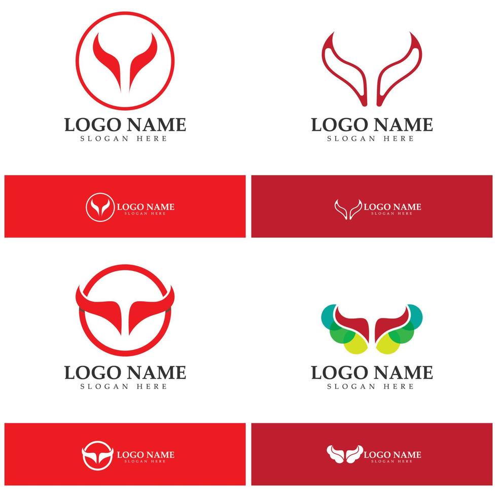 Devil horn vector icon logo design illustration template