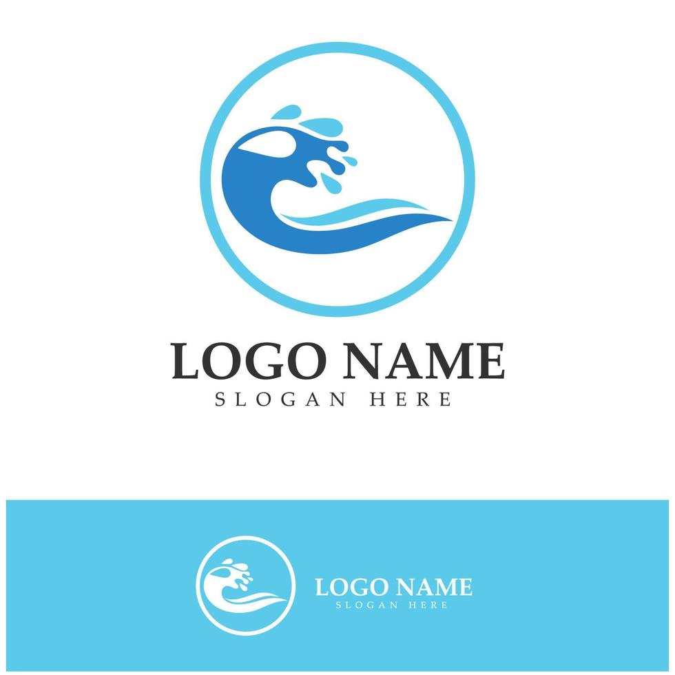 water wave,wave beach vector illustration design logo template