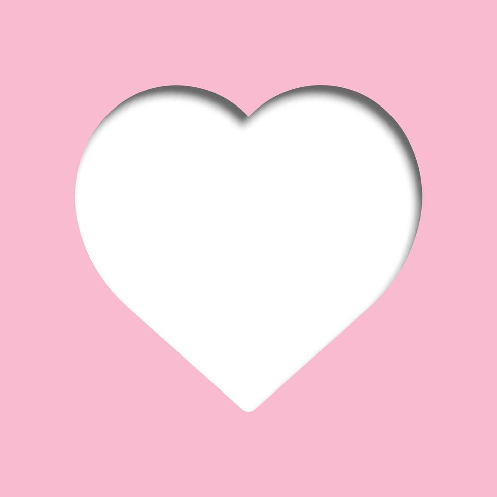 forma de corazón en estilo de corte de papel, plantilla para tarjeta de san valentín. vector