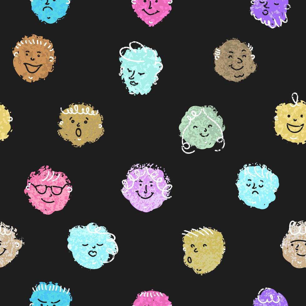 Set of Comic Faces with Different Emotions vector