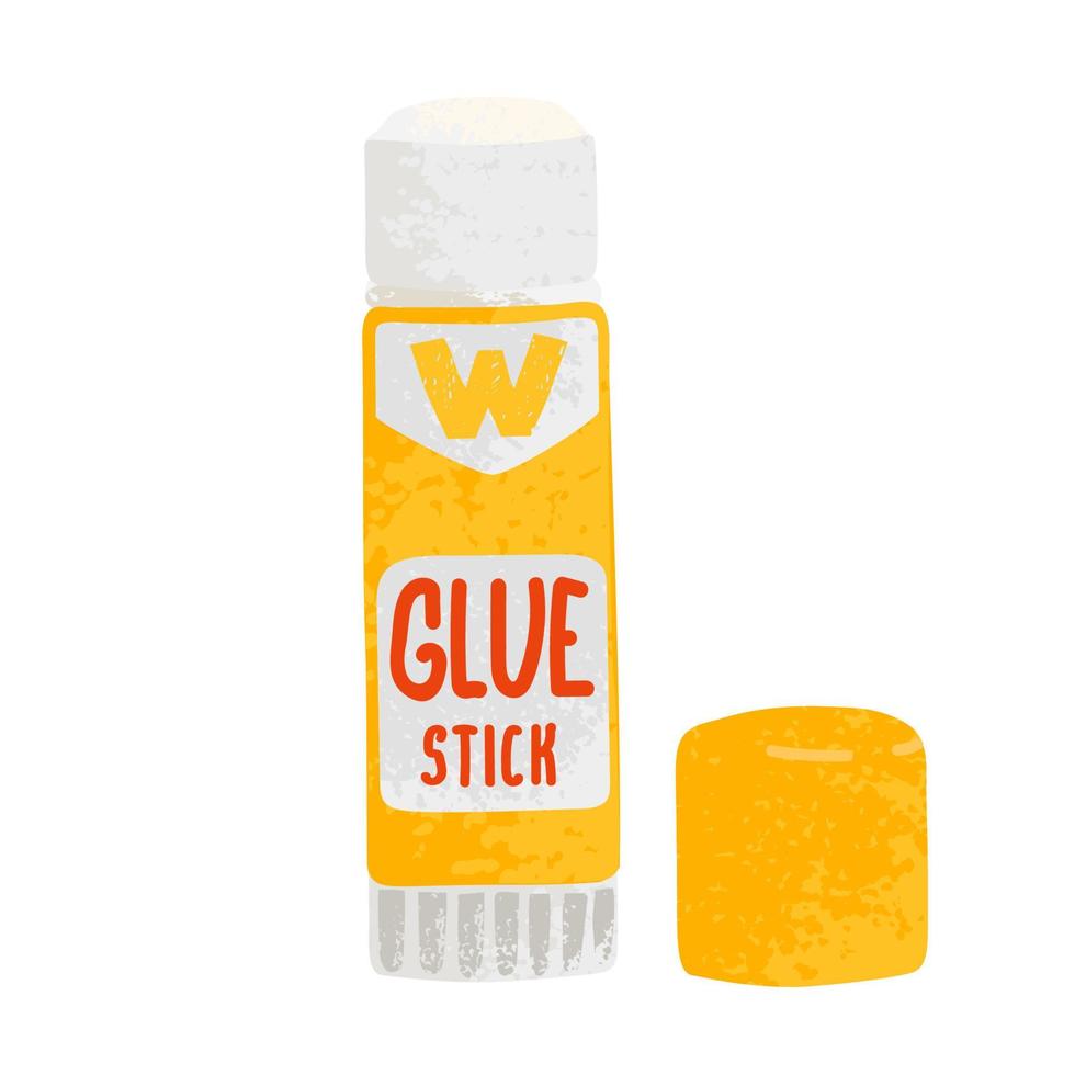 Vector Colorful Textured Illustration of Glue Tube Isolated on White Background