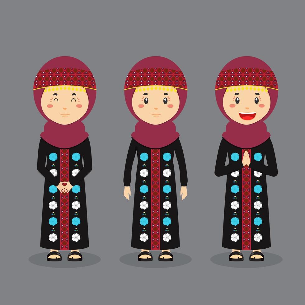 Jordania Character with Various Expression vector