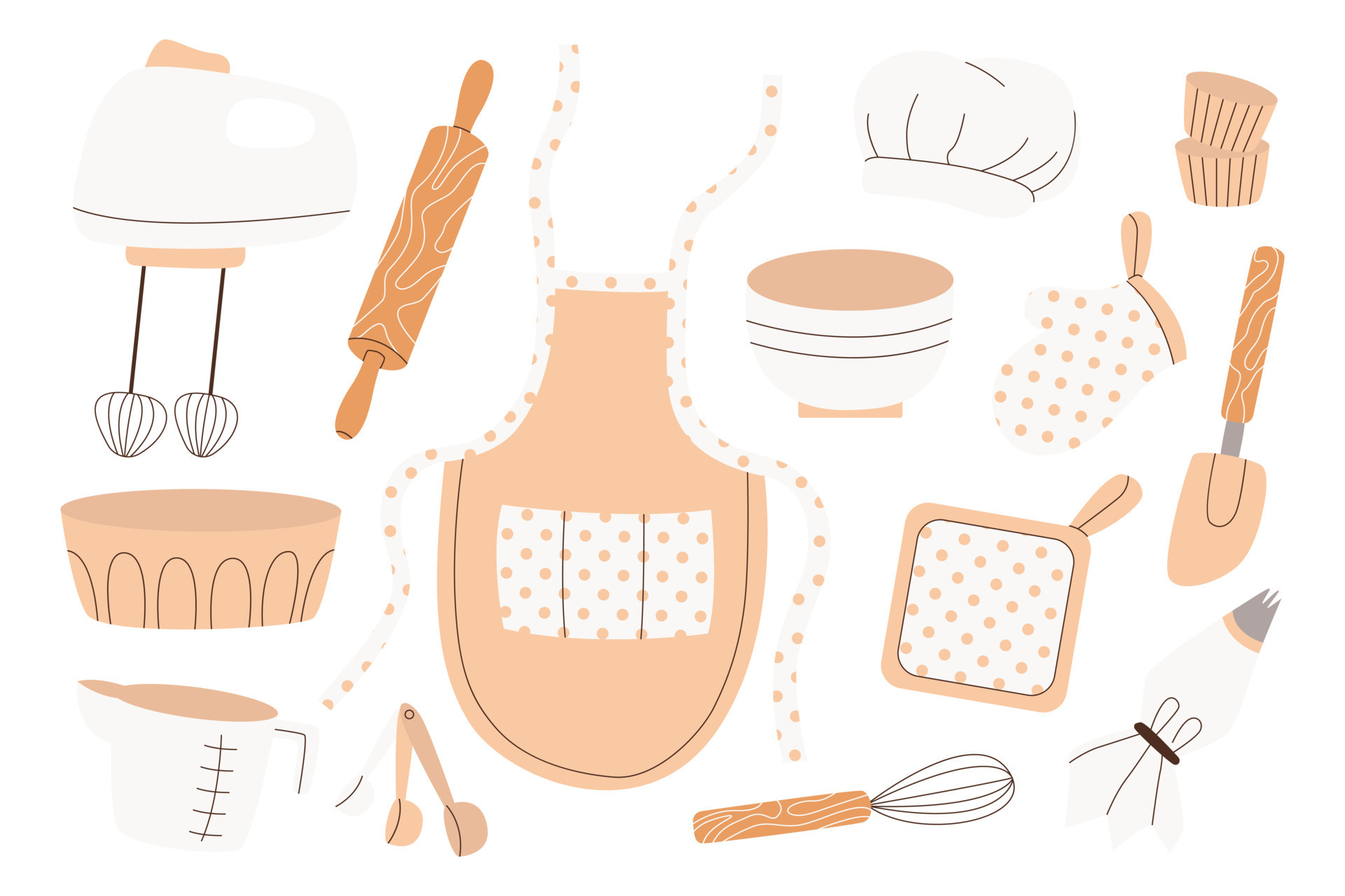 Homemade bakery, cooking, kitchenware set. Kitchen, baking utensils