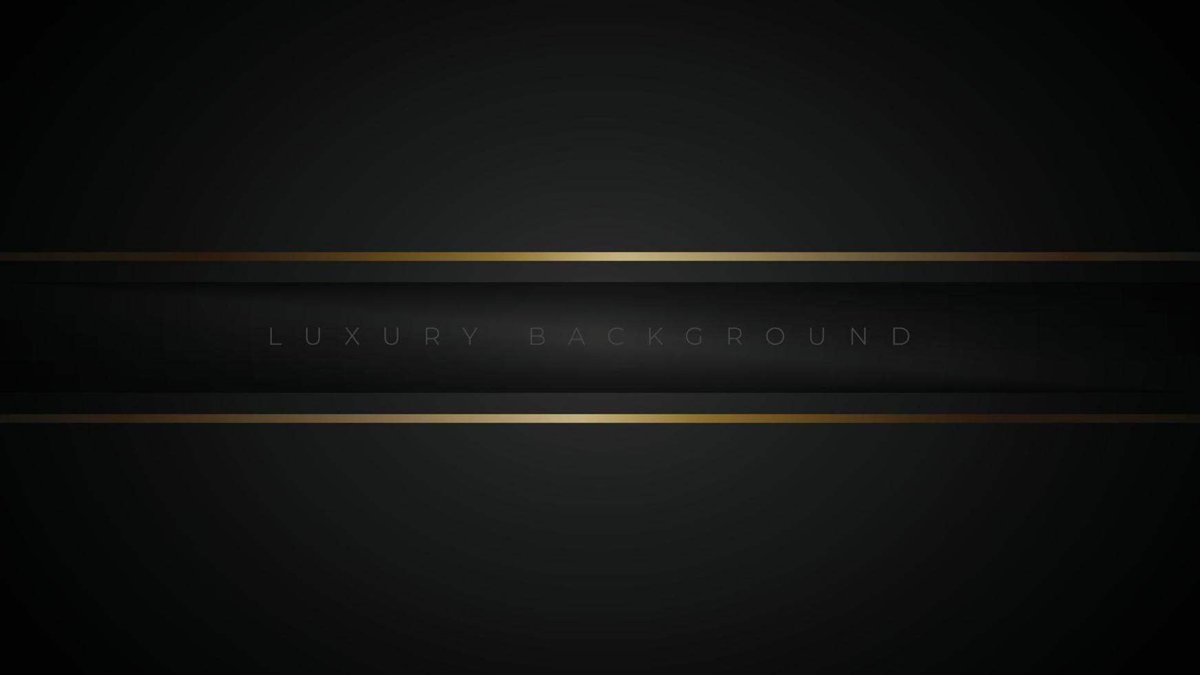 Abstract luxury black background with gold lines. Minimal elegant dark background. Premium vector illustration